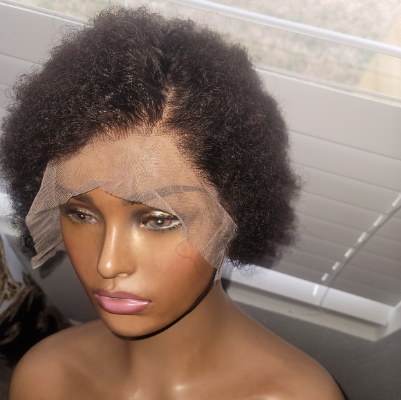 Afro curly human hair wig - Picture 2 of 9